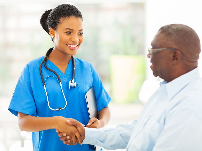 nurse meeting the patient